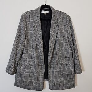 Jones Studio Plaid Boyfriend Blazer